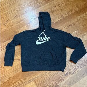 Nike Hoodie – Logo Graphic Pullover, Charcoal Heather, Women’s Large